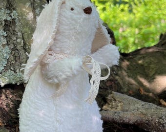 Bunny Rabbit - Ivory - Newborn Gift -  Plush Stuffed Animal, Toy, EcoKids
