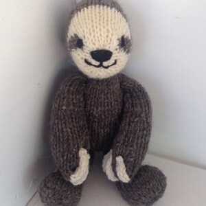 Sloth Hand knit Stuffed Animal Plush Natural Toy Woodland Friend Waldorf Toy image 2