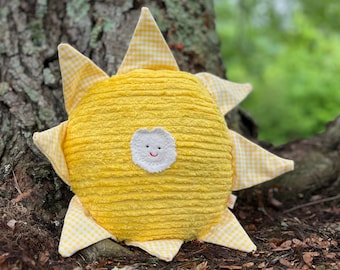 Sunshine Toy, Sunny Stuffed Animal, Eco Kids Toy - Natural Eco-Friendly Toy, Child Pillow,  Plush Sun