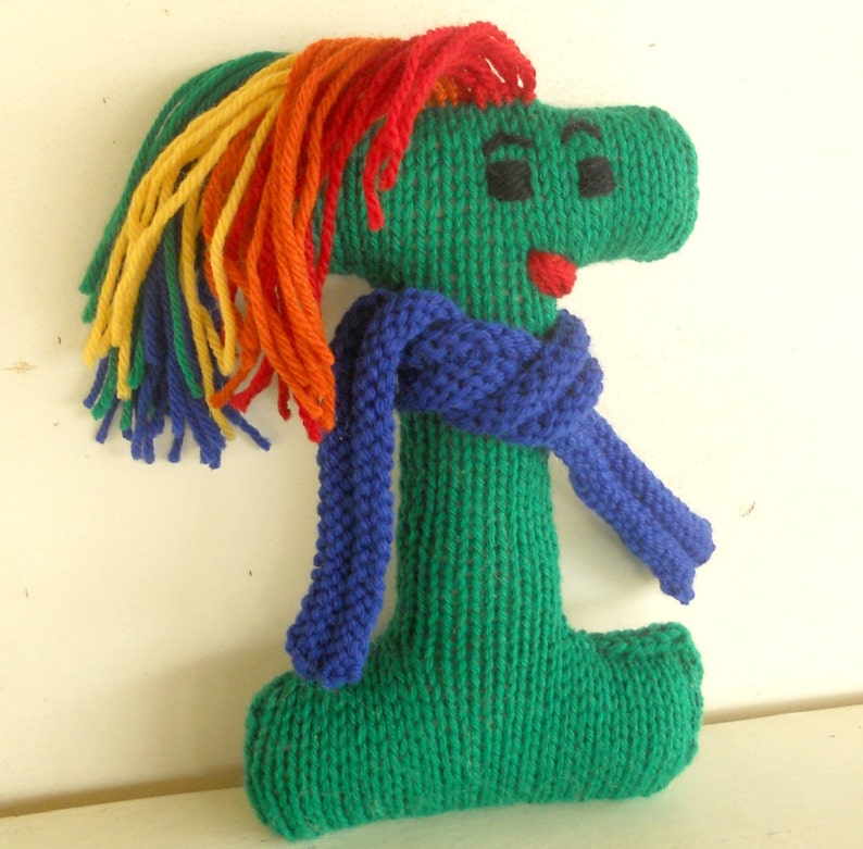 Alphabet Eco Friendly Learning Toy, Handknit Letter Stuffed Plush, Back to School, Custom knit image 1