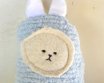 Soft Bunny Rabbit Doll,  Plush, Natural, Eco-Friendly, Blue Bunny Friend