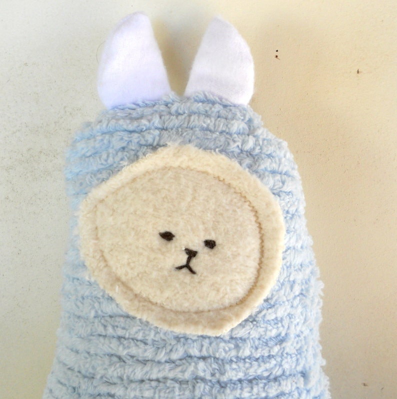 Soft Bunny Rabbit Doll, Plush, Natural, Eco-Friendly, Blue Bunny Friend image 1