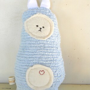 Soft Bunny Rabbit Doll, Plush, Natural, Eco-Friendly, Blue Bunny Friend image 2