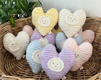 Valentine - Heart  - Natural Toy - Eco Kids - Newborn - Plush - Lovey Pillow - Baby Gift