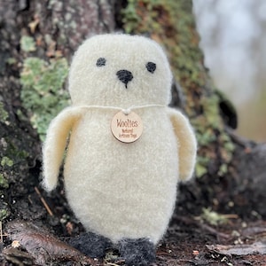 Stuffed Animal, Eco Kids Toy,  Snowy Owl, Owl Plushie, Stuffies for Kids, Amigurumi