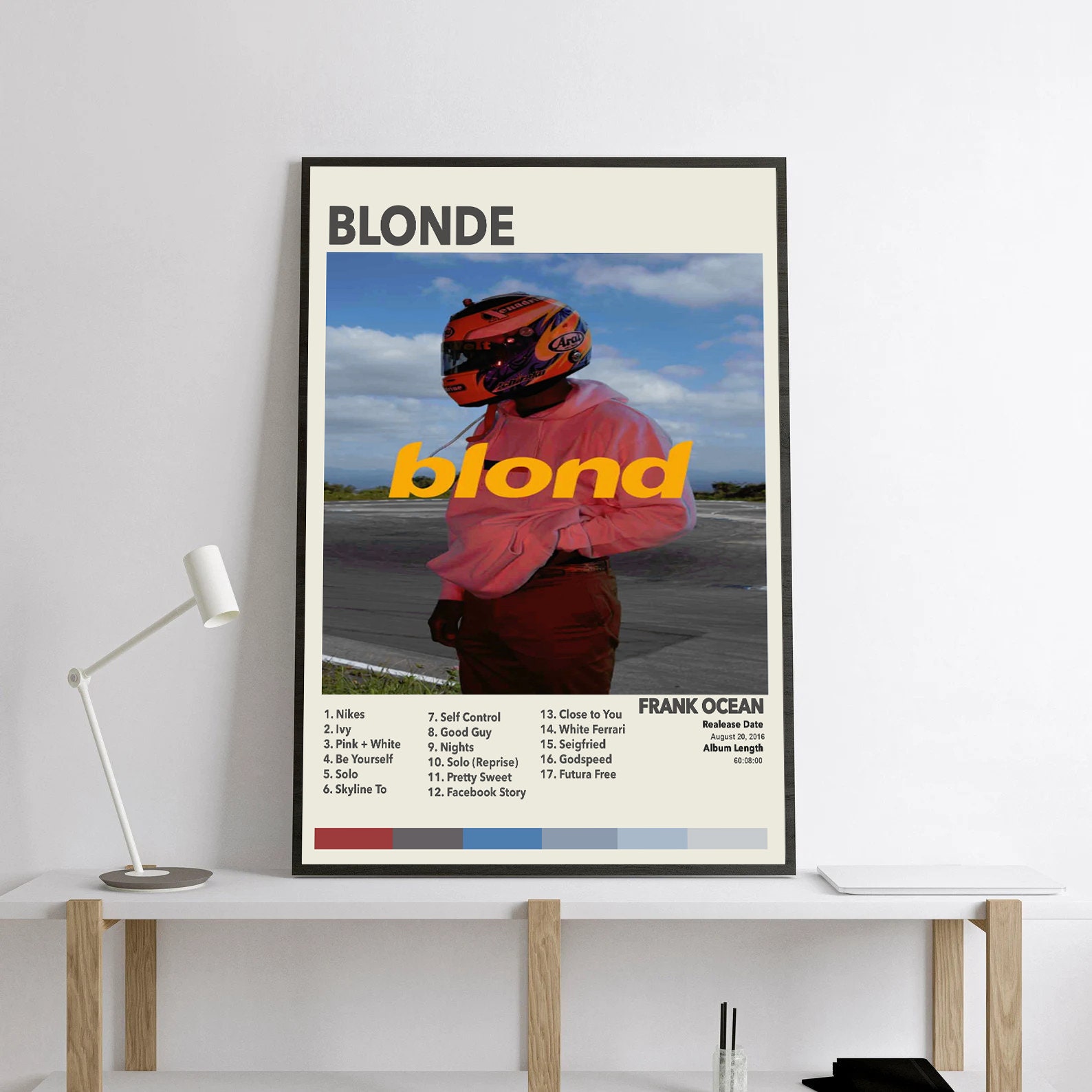 Discover Blonde - Frank Ocean Poster, Album Cover Poster, Tracklist Poster Print Wall Art, Retro Music Tracklist Album Poster, Unframed Art Poster