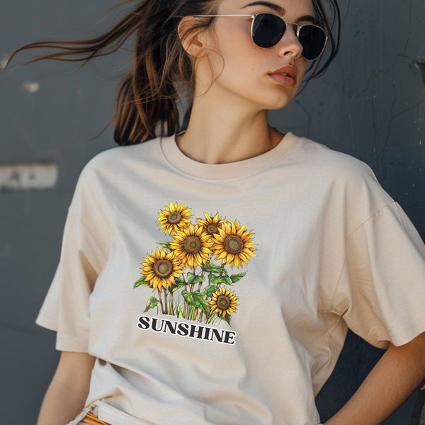 Sunflowers T-Shirt, Sunflowers design,Sunflowers fans.Floral shirt, Summer fashion, Botanical tee,Gift for nature enthusiasts,Sunflower tops
