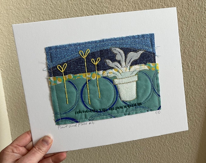 Plant and Place 3 Original Art Quilt Collage by Deborah Boschert Etsy