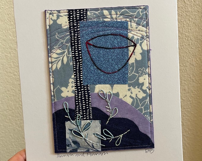 Nourish and Flourish Original Art Quilt Collage Deborah Boschert Fiber