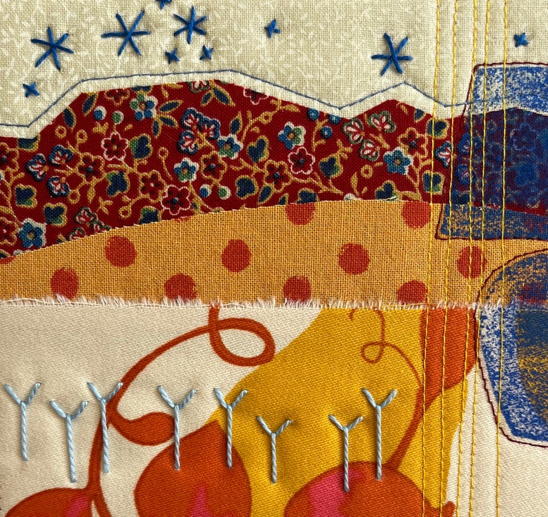 Light on the Horizon 2 Original Art Quilt Collage by Deborah Boschert