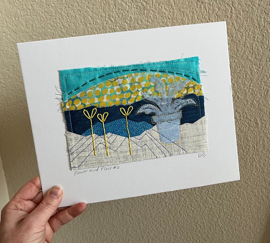 Plant and Place 6 Original Art Quilt Collage by Deborah Boschert Etsy