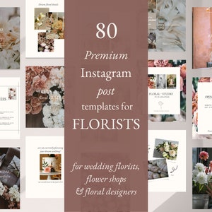 Modern Canva Social Media Template for Florist, Wedding Florist Instagram Post Template,  Social Media Template for Flower Shop Business