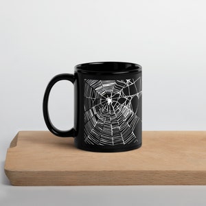 Spiderweb Black Glossy Mug