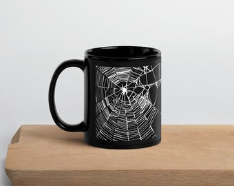 Spiderweb Black Glossy Mug