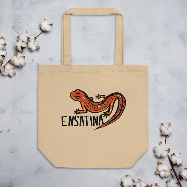 Hand-drawn Ensatina Salamander Sustainable Tote Bag