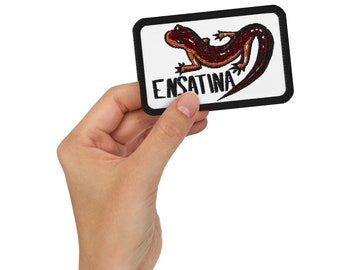 Broderade märkeslappar med Ensatina Salamander