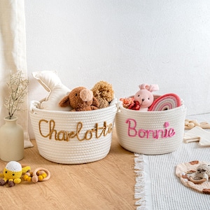 Baby shower personalized gift basket | Easter Basket | Personalized Baby Name Cotton Basket Gift | Custom Baby Gift | Newborn Gift