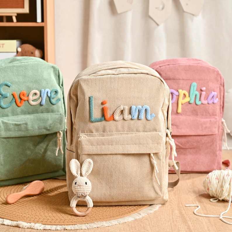 Custom Name Kids Backpack & Lunch Bag Set | Personalized Toddler School ...