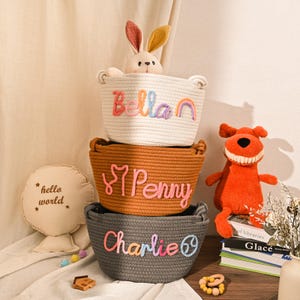 Personalized pet Basket | Handmade pet Toy Basket | Custom Pet Toy Basket | New Puppy Gift | New Cat Toy Dog Gift | Storage Basket