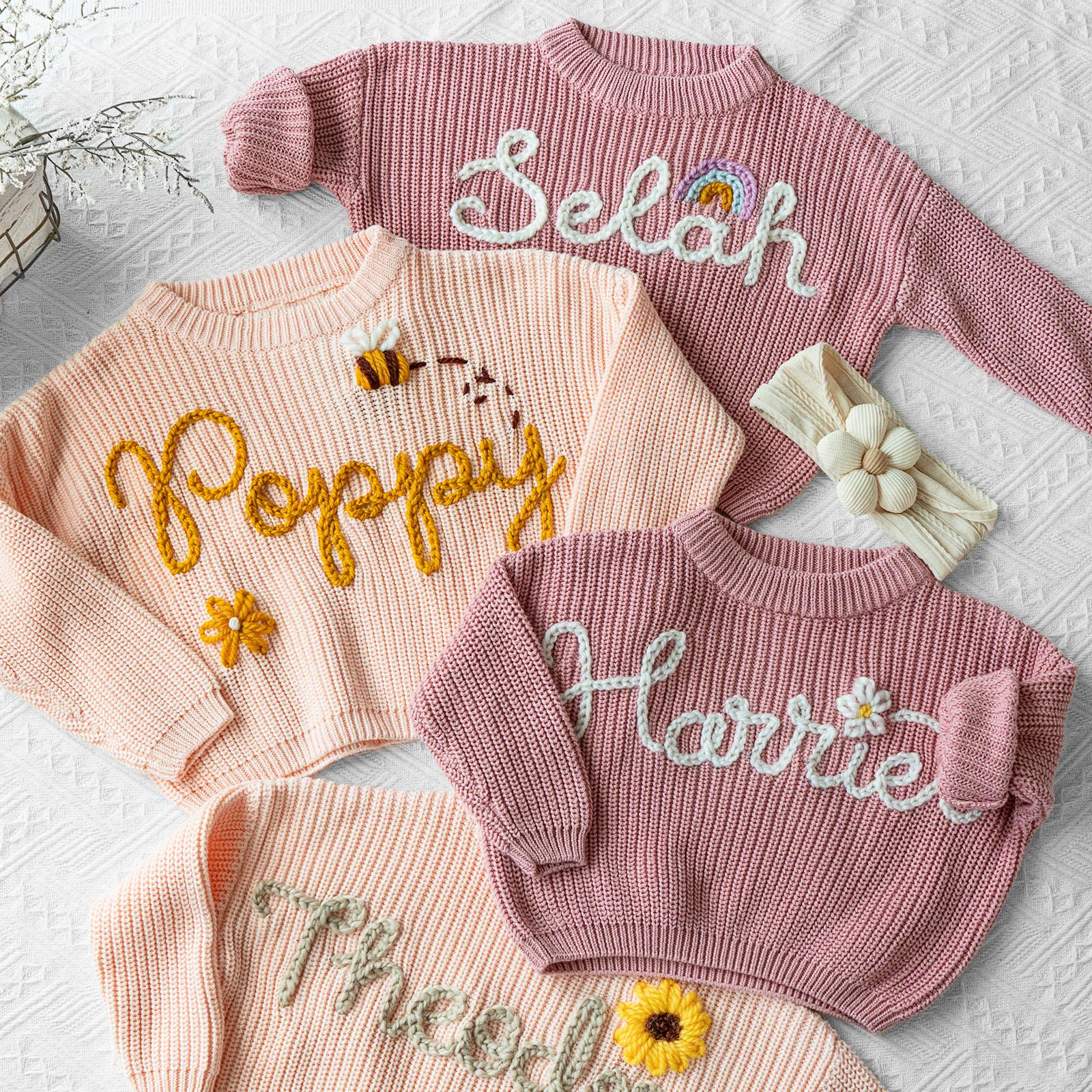 Personalized Baby Name Sweater Embroidered Children's Sweatshirt Newborn Gift Custom Baby Gift Birthday Gift For Baby Girls Boy