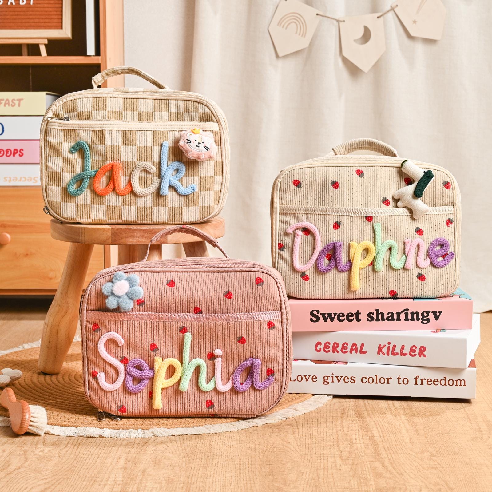 Custom Name Kids Backpack & Lunch Bag Set | Personalized Toddler School ...