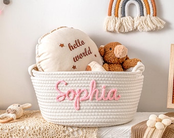 Baby shower personalized gift basket | Easter Basket | Personalized Baby Name Cotton Basket Gift | Custom Baby Gift | Newborn poison