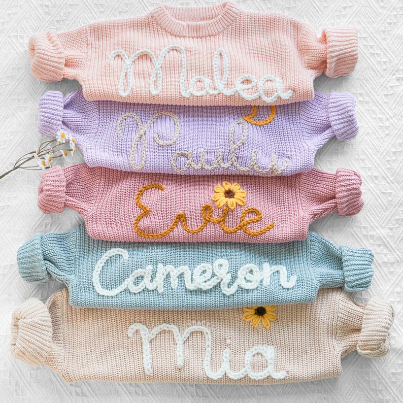 Personalized Baby Name Sweater Embroidered Children's Sweatshirt