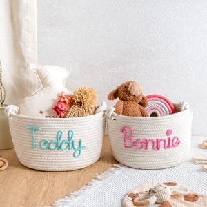 Baby shower personalized gift basket | Easter Basket | Personalized Baby Name Cotton Basket Gift | Custom Baby Gift  |  Newborn Gift