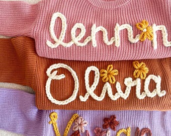 Suéter personalizado con nombre de bebé | Sudadera bordada para niños | Regalo para recién nacido | Regalo de bebé personalizado | Regalo de cumpleaños para niñas y niños