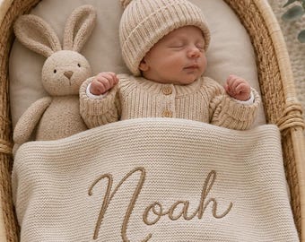 Custom Baby Name Blanket | Handmade Christmas gift | Embroidered Kid's Blanket | Embroidered Name Blanket | Unique Newborn Blanket