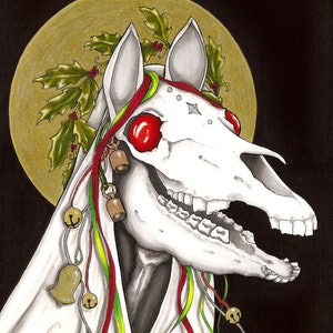 Mari Lwyd - Gruselige Weihnachten - 8x10&quot; Fine Art Giclee Print