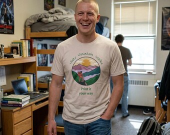 Misty Mountain Walks hiking illustration T-shirt | nature outdoors tee