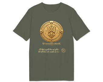 Wanderer Mark emblem Tee shirt  Gold rune medallion design tee