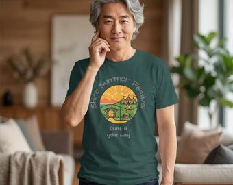 Shire Summer Festival hobbit landscape T-Shirt | sunset, hills, hobbit hole