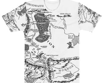All over print. Mythical Earth Inspired Map Men's t-shirt