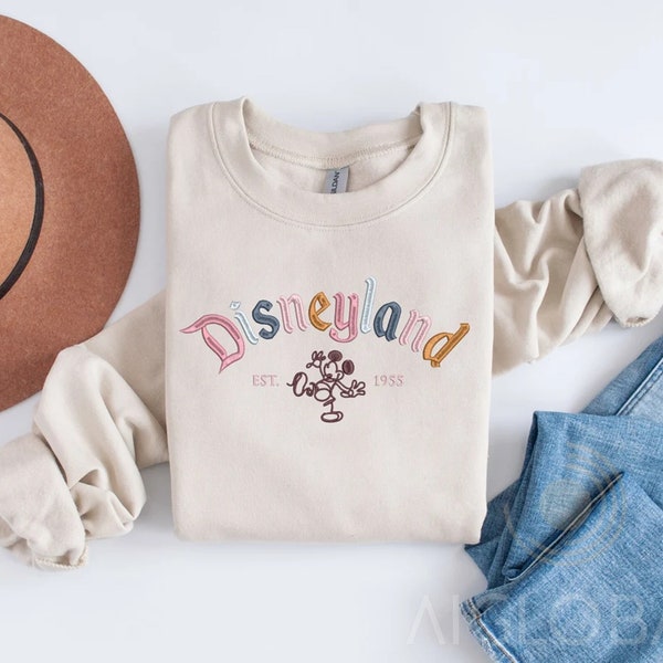 Embroidery Disneyland Shirt, Magical Place on Earth Est 1955 Magic Kingdom Sweatshirt, Magical Parks Shirt, Happiest Place On Earth Crewneck