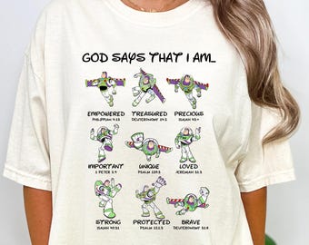 Comfort Colors® God Says That I Am Buzz Shirt, Toy Story Tee, Astronaut T-Shirt