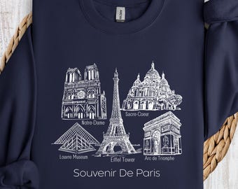 Souvenir De Paris Sweatshirt, Retro France Trip Hoodie, Traveler Gift Shirt, Vintage Travel Sweater