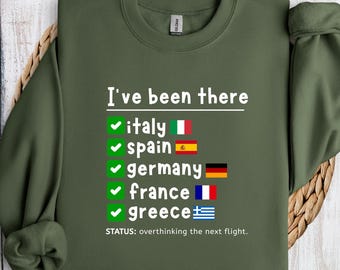 Custom Travel Checklist Sweatshirt, Personalized Visited Countries Hoodie, I've Been There Traveler Gift