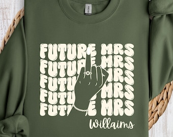 Future Mrs Sweatshirt, Customized Hoodie, Retro Wavy Text Hoodie, Vintage Bride Shirt, Bachelorette Hoody