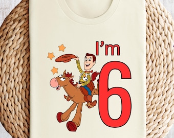 Kids Birthday Sheriff Shirt, Custom Kids Tee,  I'm 6 Shirt, Toodler Shirts, Personalized Gift Tees