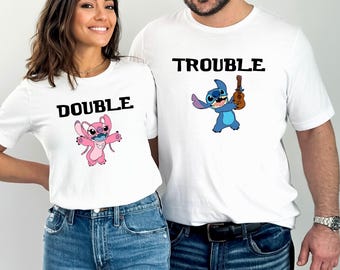 Stitch and Angel Matching Shirts, Disney Couple T-Shirt