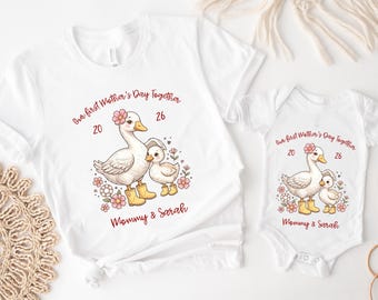 Custom First Mother's Day Together Shirt, Cute Mom Daughter Shirt, Personalized Mama Shirt, Our 1st Mothers Day Together, New Mom Gift