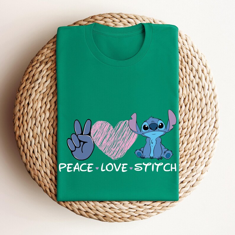 Peace Love Stitch Shirt, Disney Lilo Tee bild 2