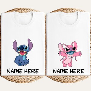Custom Stitch And Angel Shirt, Couples Disney Trip Shirt, Couple Matching Shirts, Disney Monster Tee, Cute Couple Gifts, Personalized Tees