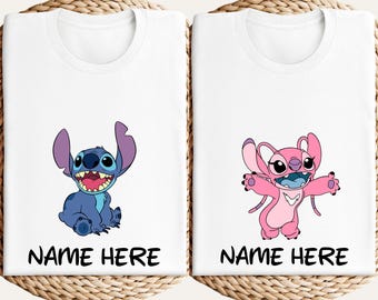 Custom Stitch and Angel Disney Trip Shirts, Matching Couple Tees