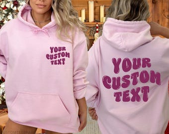Custom Text Sweatshirt, Wavy Text Hoodie, Personalized Text Shirt, Custom Wavy Text Sweatshirt, Retro Sweatshirt, Custom Christmas Hoodie