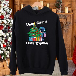 Dear Santa I Can Explain Sweatshirt, Funny Stitch Shirt, Lilo & Stitch Christmas Sweatshirt, Funny Disney Xmas Shirt, Disney Vacation Hoodie 画像 2