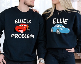 Customized Sally And McQueen Matching Hoodies, Personalized Disney Shirts, Disney Cars Hoodie, Sarcastic Saying Shirt, Custom Name Hoodies