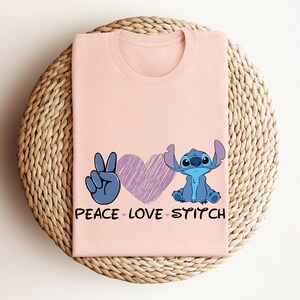 Peace Love Stitch Shirt, Disney Lilo Tee bild 3